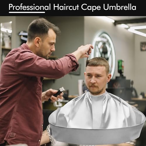Professional Hair Cutting Cape – Adjustable Nylon Salon Barber Cape for Men & Women (Silver Gray) - görsel 10