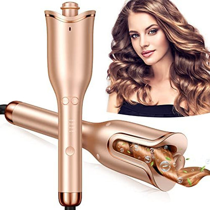 Follexmoe Automatic Curling Iron - Professional Rotating Hair Curler with 1-Inch Ceramic Wand, 4 Temperature Settings & 3 Timers, Anti-Tangle, Dual Voltage, Auto Shut-Off Avelisse