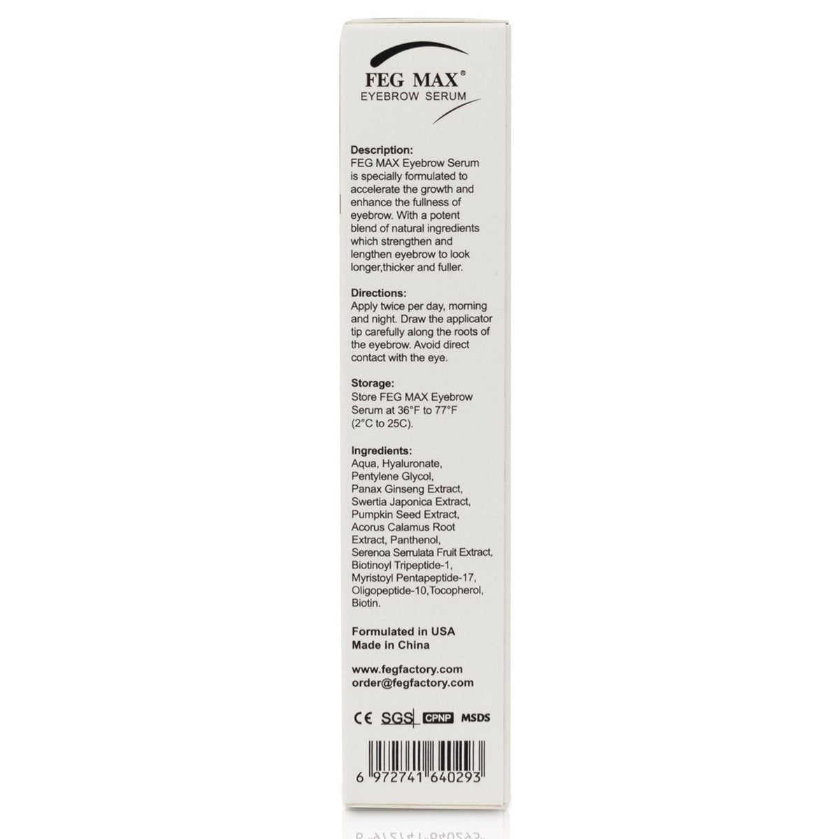 FEG Max Eyebrow Enhancer Growth Treatment Serum - Non-Irritating Brow Serum for Lengthening and Thickening Eyebrows (0.2 Fl Oz) - görsel 15