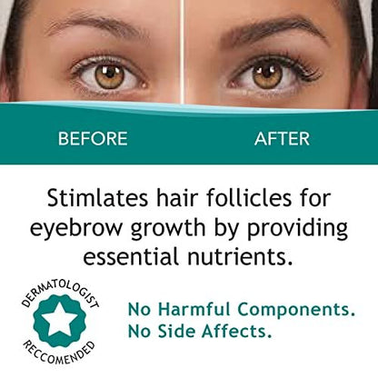 FEG Max Eyebrow Enhancer Growth Treatment Serum - Non-Irritating Brow Serum for Lengthening and Thickening Eyebrows (0.2 Fl Oz)