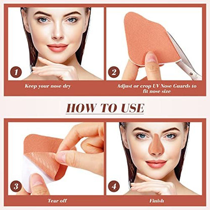 24 Pack Sun Protection Nose Patch UV Nose Cover for Men Women Sports Tanning Outdoor - Beige