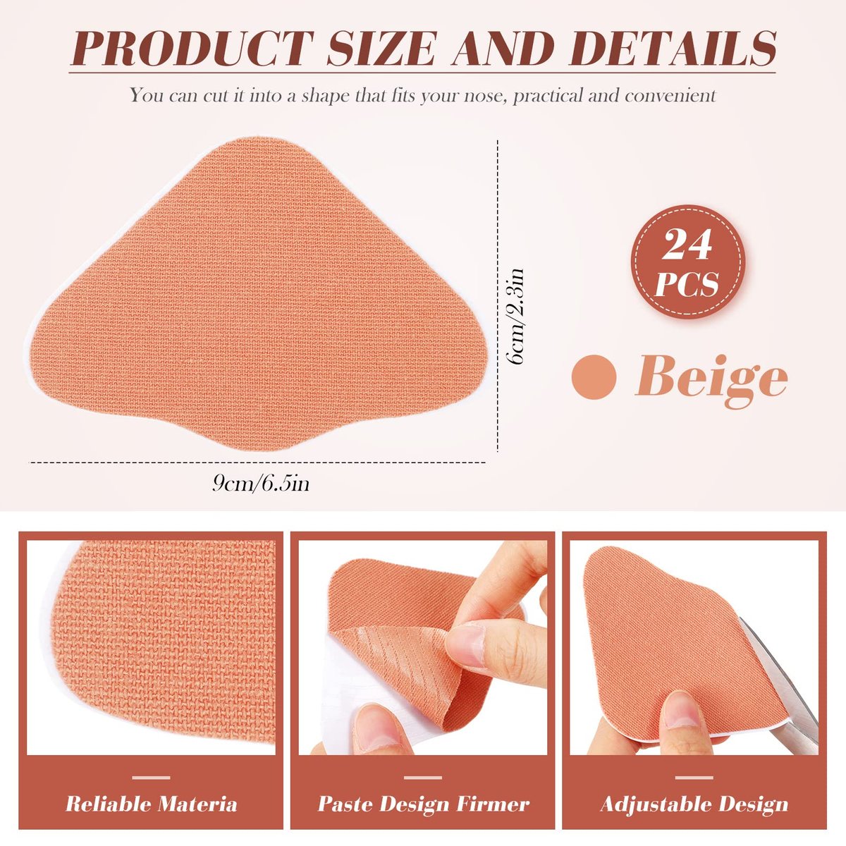 24 Pack Sun Protection Nose Patch UV Nose Cover for Men Women Sports Tanning Outdoor - Beige - görsel 9