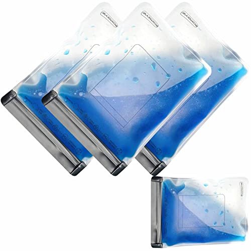 ECOMANNER 4 Pack TSA Approved Toiletry Bag Leak Proof Zipper Free, Clear Quart Size for Travel Carry-On (2 Small and 2 Large Size) Avelisse