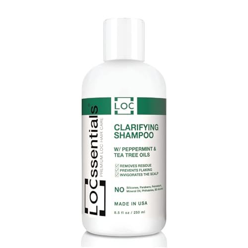 LOCssentials Clarifying Shampoo for Locs – Professional Loc Shampoo with Peppermint & Tea Tree Oil, 8.5 fl oz Avelisse