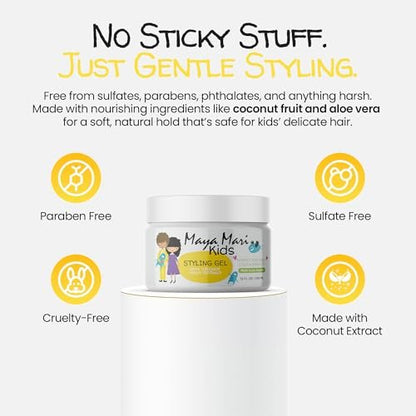 MAYA MARI Kids Hair Styling Gel with Coconut Fruit Extract - Safe & Gentle Baby Hair Gel for Toddlers, Sulfate-Free, 12 oz Avelisse