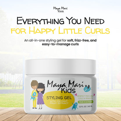 MAYA MARI Kids Hair Styling Gel with Coconut Fruit Extract - Safe & Gentle Baby Hair Gel for Toddlers, Sulfate-Free, 12 oz Avelisse
