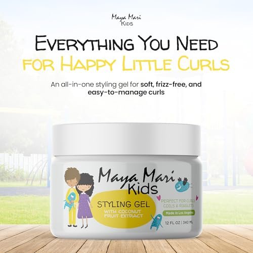 MAYA MARI Kids Hair Styling Gel with Coconut Fruit Extract - Safe & Gentle Baby Hair Gel for Toddlers, Sulfate-Free, 12 oz Avelisse