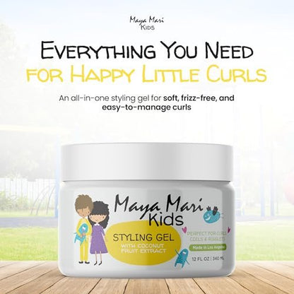 MAYA MARI Kids Hair Styling Gel with Coconut Fruit Extract - Safe & Gentle Baby Hair Gel for Toddlers, Sulfate-Free, 12 oz Avelisse
