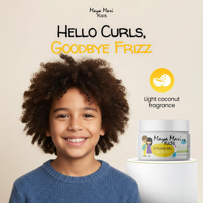 MAYA MARI Kids Hair Styling Gel with Coconut Fruit Extract - Safe & Gentle Baby Hair Gel for Toddlers, Sulfate-Free, 12 oz Avelisse