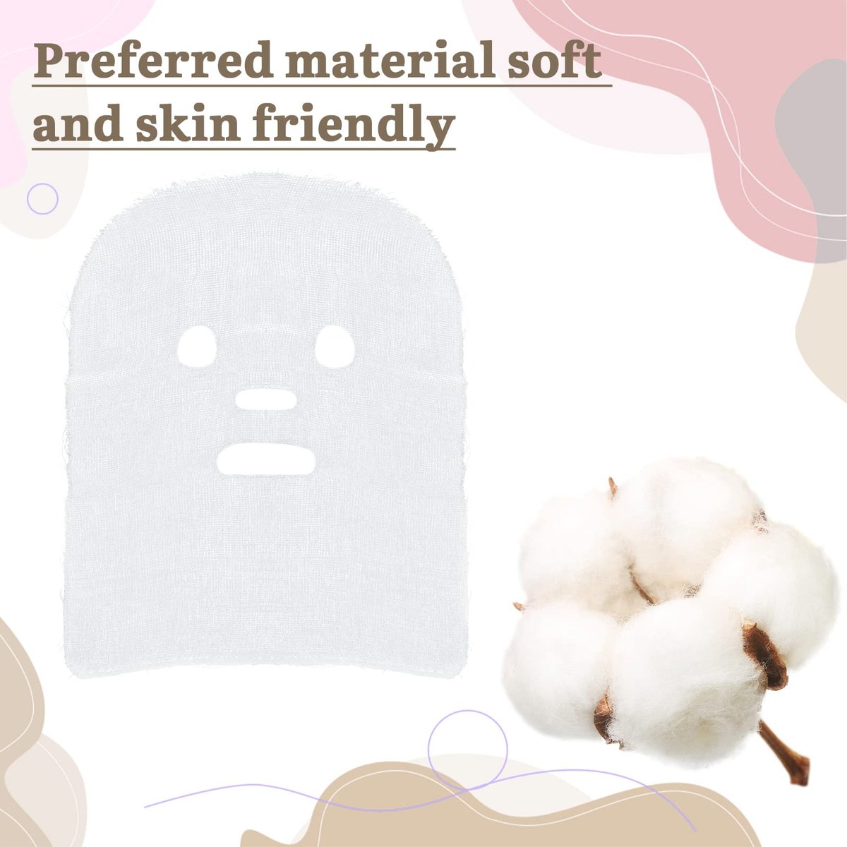 100 Sheets Pre-cut Gauze Facial Cotton Beauty Gauze Skin Care Face – Soft High Frequency Face Pads for Women, Spa, Salon - görsel 6