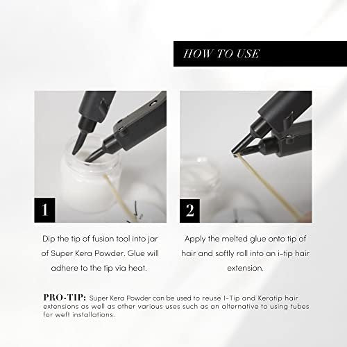 Keratin Glue Powder for Hair Extension Re-Tipping – 28g Hot Fusion K Tip U Tip I Tip Reusable Tool Avelisse