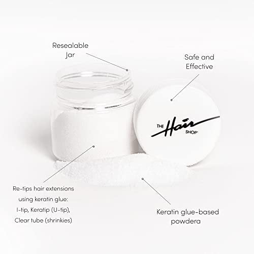 Keratin Glue Powder for Hair Extension Re-Tipping – 28g Hot Fusion K Tip U Tip I Tip Reusable Tool Avelisse
