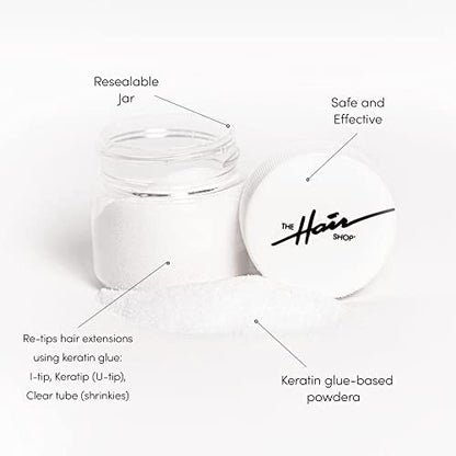 Keratin Glue Powder for Hair Extension Re-Tipping – 28g Hot Fusion K Tip U Tip I Tip Reusable Tool Avelisse