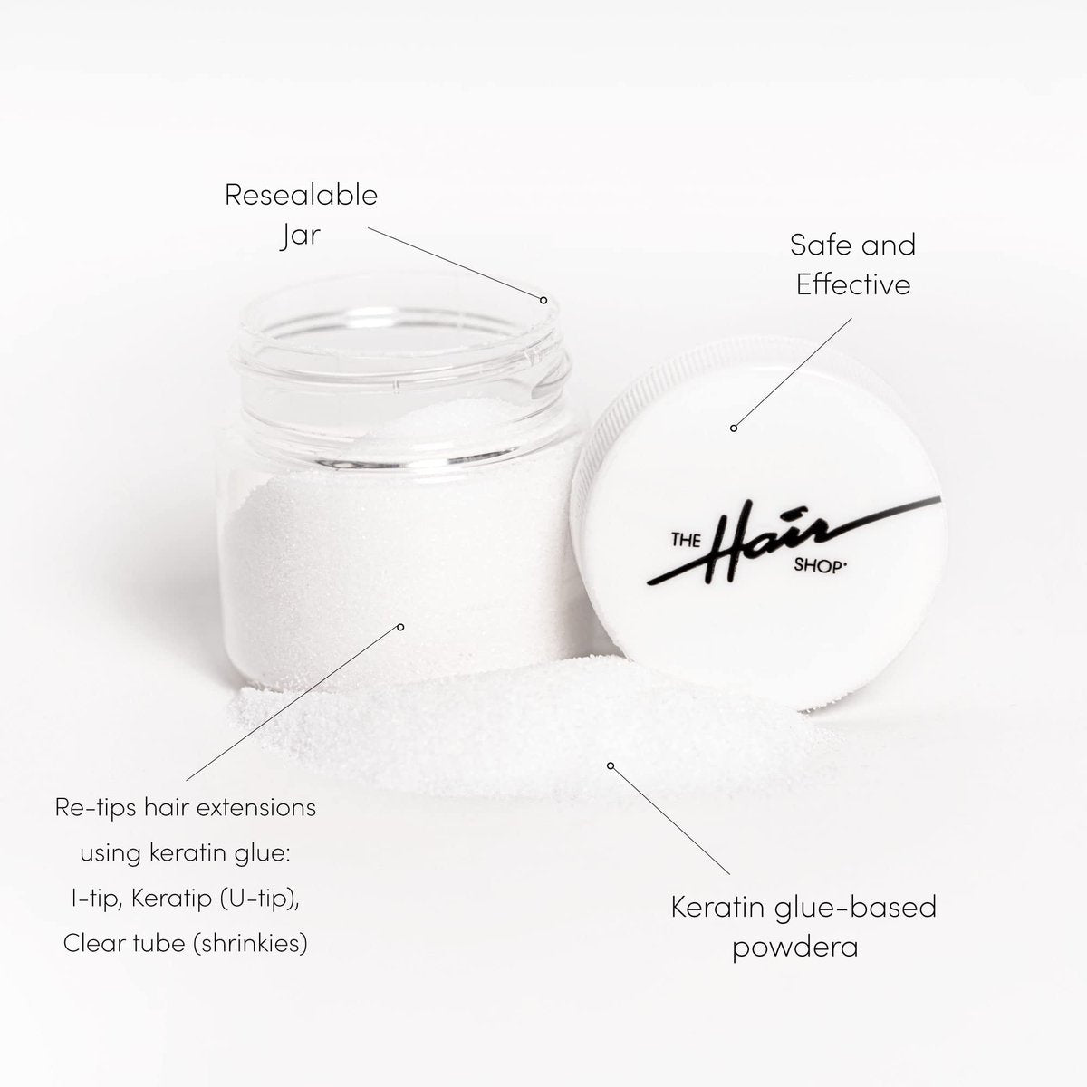 Keratin Glue Powder for Hair Extension Re-Tipping – 28g Hot Fusion K Tip U Tip I Tip Reusable Tool Avelisse