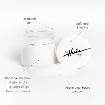 Keratin Glue Powder for Hair Extension Re-Tipping – 28g Hot Fusion K Tip U Tip I Tip Reusable Tool Avelisse