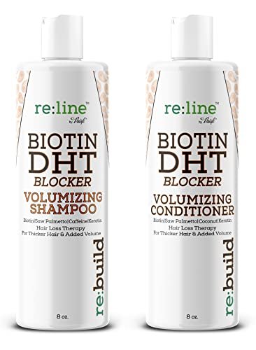 NATURAL Volumizing Shampoo and Conditioner Set with Biotin - DHT Blocking Formula for Hair Growth, Thinning Hair and Hair Loss Prevention for Men & Women, 8 Fl Oz Each Avelisse