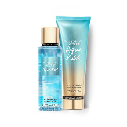 Victoria's Secret Aqua Kiss Mist & Lotion Set - 16.4 Fl Oz Fragrance Duo for Women Avelisse