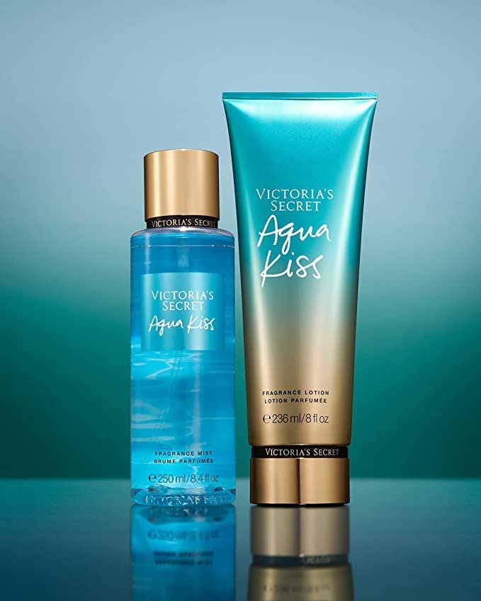 Victoria's Secret Aqua Kiss Mist & Lotion Set - 16.4 Fl Oz Fragrance Duo for Women Avelisse