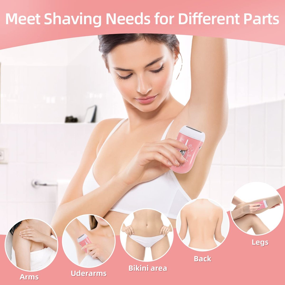 YHC Electric Razor for Women – Cordless Rechargeable Shaver for Legs, Underarms, and Bikini with Hypoallergenic Foil Avelisse