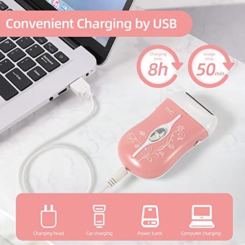 YHC Electric Razor for Women – Cordless Rechargeable Shaver for Legs, Underarms, and Bikini with Hypoallergenic Foil Avelisse