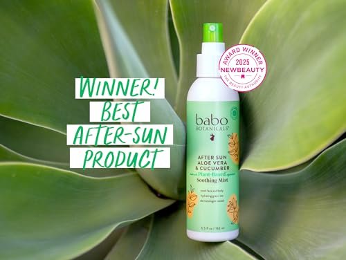 Babo Botanicals After Sun Soothing Mist - Aloe Vera & Cucumber - EWG Verified - Alcohol-Free - Non-Aerosol - 8 Fl Oz - görsel 9