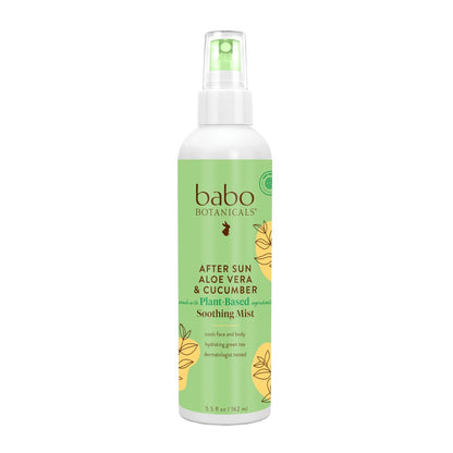 Babo Botanicals After Sun Soothing Mist - Aloe Vera & Cucumber - EWG Verified - Alcohol-Free - Non-Aerosol - 8 Fl Oz