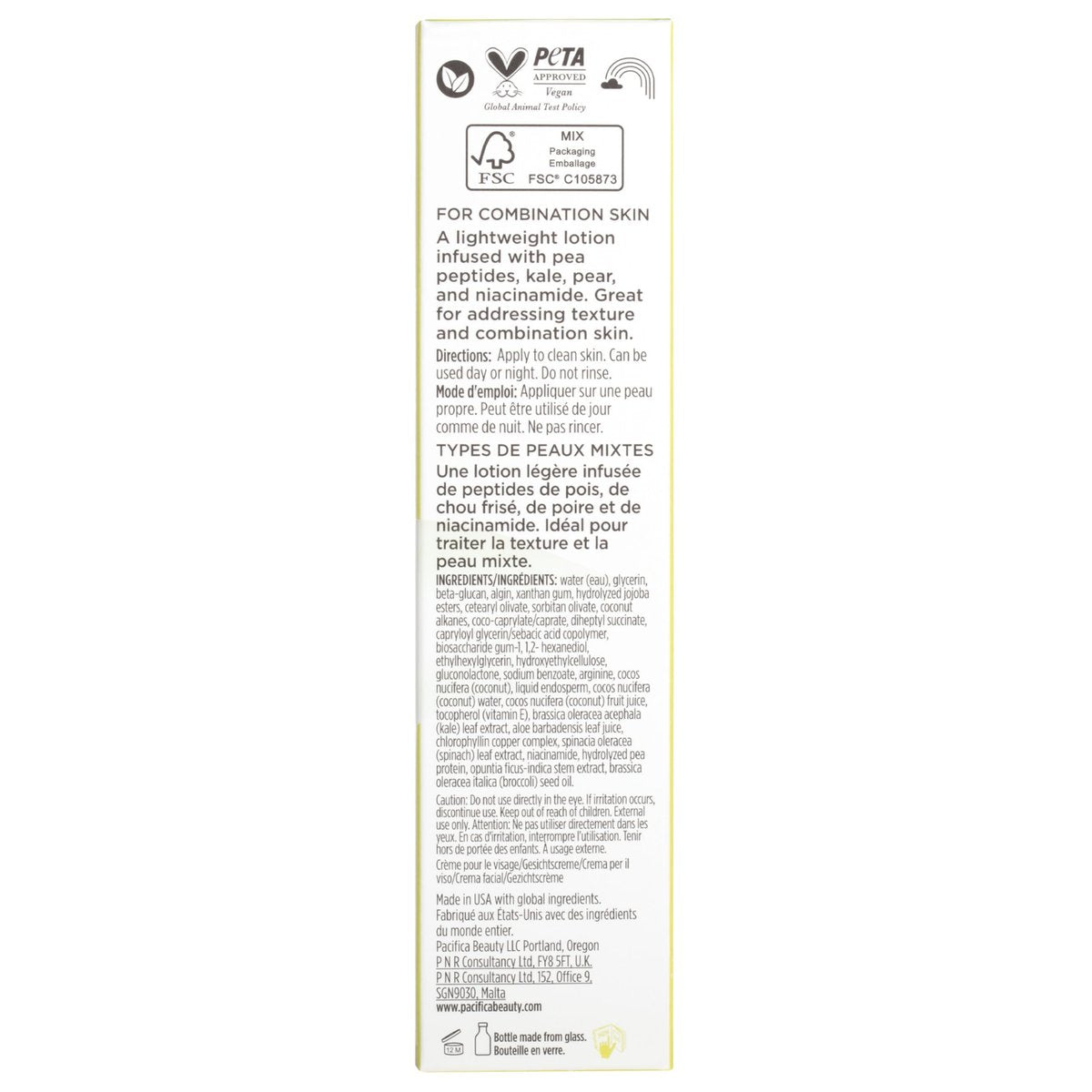 Pacifica Kale Smoothie Refining Face Lotion - Niacinamide & Vitamin C Moisturizer for All Skin Types, Minimizes Pores, Vegan, 1.7 fl oz Avelisse
