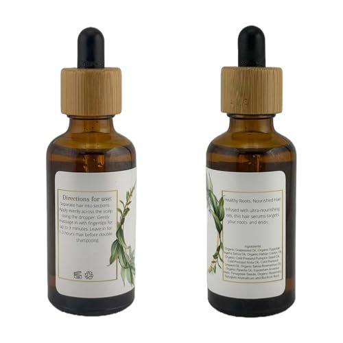 Lia Organics Hair Growth Oil - Organic, Vegan, Cruelty-Free Rosemary, Castor, Pumpkin Seed & Amla Oil for Thick Healthy Hair (1.7 Fl Oz) Avelisse