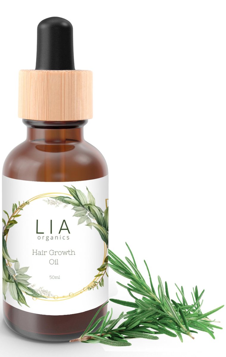 Lia Organics Hair Growth Oil - Organic, Vegan, Cruelty-Free Rosemary, Castor, Pumpkin Seed & Amla Oil for Thick Healthy Hair (1.7 Fl Oz) Avelisse