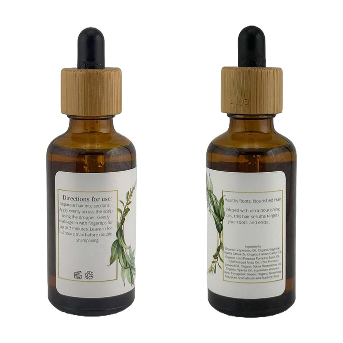Lia Organics Hair Growth Oil - Organic, Vegan, Cruelty-Free Rosemary, Castor, Pumpkin Seed & Amla Oil for Thick Healthy Hair (1.7 Fl Oz) Avelisse