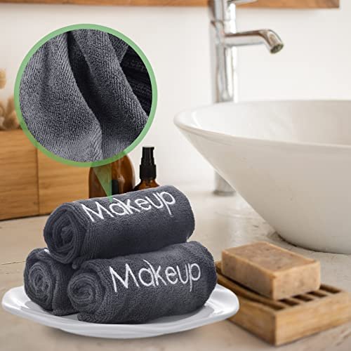 Shimeyao 20 Pack Makeup Remover Cloths - Gray Soft Microfiber Face Washcloths, Reusable & Quick Dry, 13x13 Inches, for Women Cleansing, Hand, Travel, Hotel Avelisse