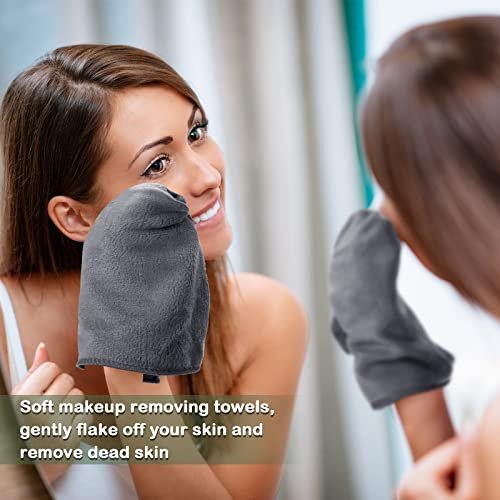 Shimeyao 20 Pack Makeup Remover Cloths - Gray Soft Microfiber Face Washcloths, Reusable & Quick Dry, 13x13 Inches, for Women Cleansing, Hand, Travel, Hotel Avelisse