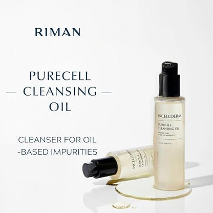 Riman Incellderm Purecell Cleansing Oil - 4.9 fl oz - Gentle Makeup Remover & Hydrating Cleanser - Lightweight Plant-Based Formula for All Skin Types Avelisse