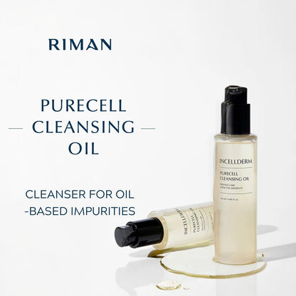 Riman Incellderm Purecell Cleansing Oil - 4.9 fl oz - Gentle Makeup Remover & Hydrating Cleanser - Lightweight Plant-Based Formula for All Skin Types Avelisse