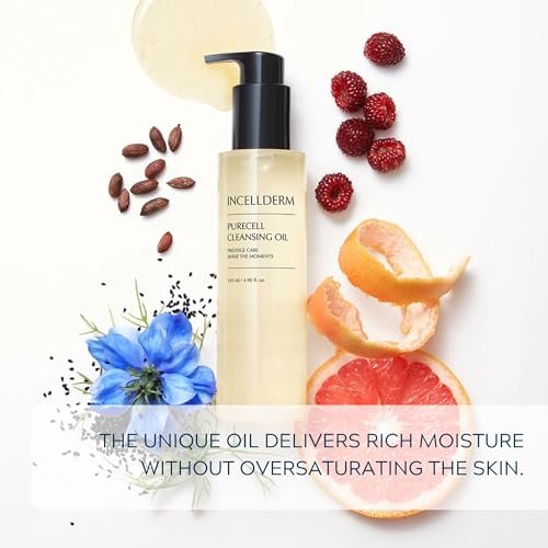 Riman Incellderm Purecell Cleansing Oil - 4.9 fl oz - Gentle Makeup Remover & Hydrating Cleanser - Lightweight Plant-Based Formula for All Skin Types Avelisse