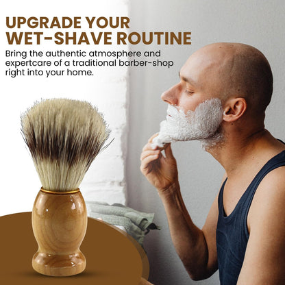 Iconikal 2-Pack Wood Handled Badger Hair Shaving Brush – Natural, for Aerosol-Free Shaving Cream