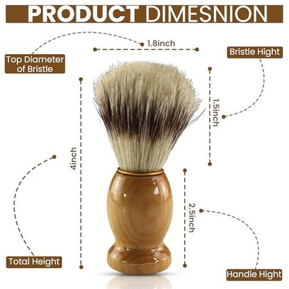 Iconikal 2-Pack Wood Handled Badger Hair Shaving Brush – Natural, for Aerosol-Free Shaving Cream