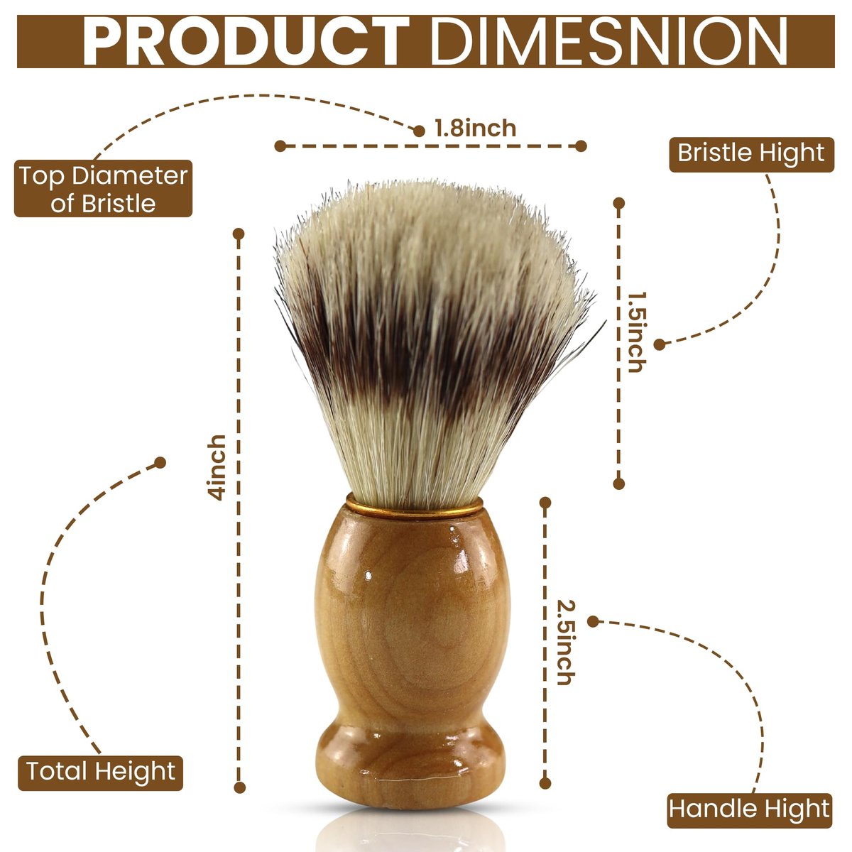 Iconikal 2-Pack Wood Handled Badger Hair Shaving Brush – Natural, for Aerosol-Free Shaving Cream - görsel 11