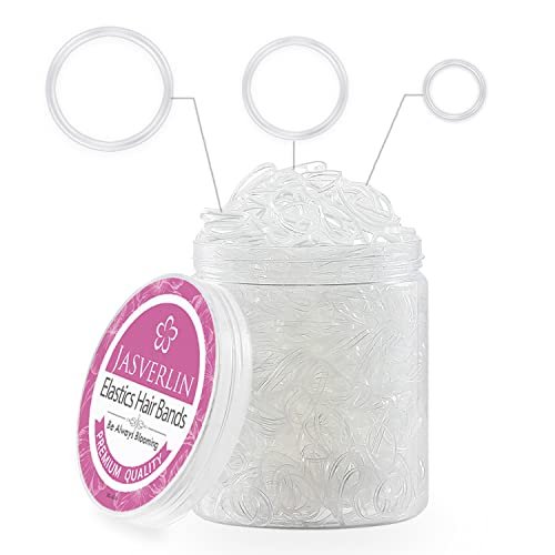 JASVERLIN Clear Hair Elastics 2000-Piece Variety Pack – Small, Medium, Large Rubber Bands & Polybands for Toddlers, Girls, Women, Baby - görsel 2
