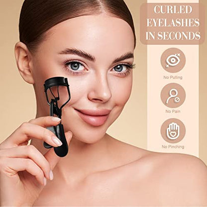 Perthlin Eyelash Curler & Comb Kit – Silicone Pads & Eyebrow Brush for Women