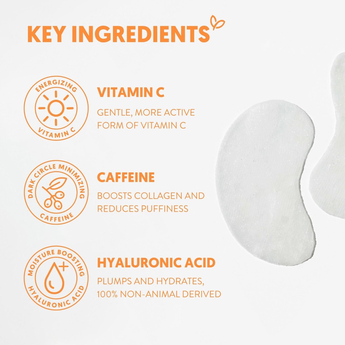 By Nature Vitamin C + Caffeine + Hydrating Under Eye Mask Patches - Energizing + Replenishing Eye Patches for Dark Circles - Skincare from New Zealand - 5 Pairs - görsel 9