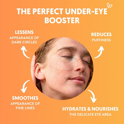 By Nature Vitamin C + Caffeine + Hydrating Under Eye Mask Patches - Energizing + Replenishing Eye Patches for Dark Circles - Skincare from New Zealand - 5 Pairs