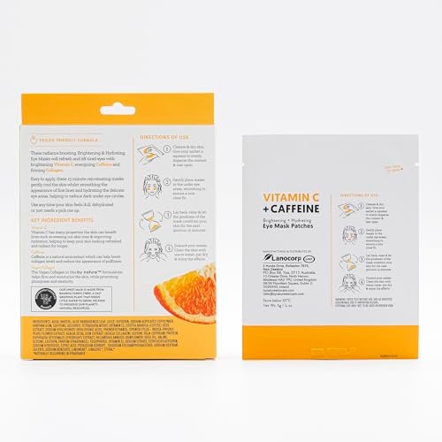By Nature Vitamin C + Caffeine + Hydrating Under Eye Mask Patches - Energizing + Replenishing Eye Patches for Dark Circles - Skincare from New Zealand - 5 Pairs - görsel 18