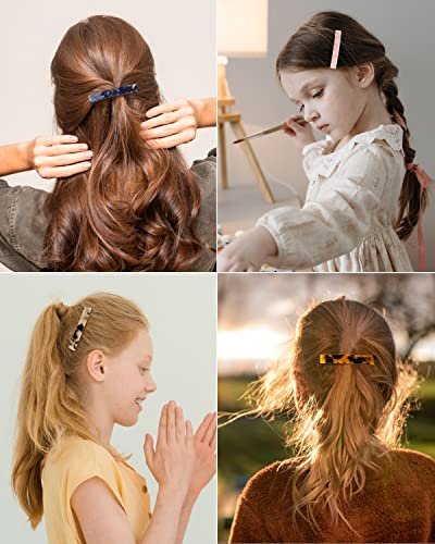 8 Pcs 3 Inch Acetate Hair Barrettes for Women – No Slip Tortoise Shell Clips for Fine, Thin & Thick Hair - görsel 10