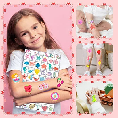 960 PCS Individually Wrapped Temporary Tattoos for Kids Bulk – Cute Fake Tattoo Stickers for Birthday Party Favors & Christmas Games (20 Sheets) Avelisse