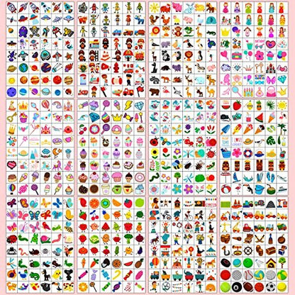 960 PCS Individually Wrapped Temporary Tattoos for Kids Bulk – Cute Fake Tattoo Stickers for Birthday Party Favors & Christmas Games (20 Sheets) Avelisse
