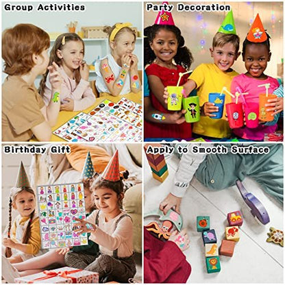 960 PCS Individually Wrapped Temporary Tattoos for Kids Bulk – Cute Fake Tattoo Stickers for Birthday Party Favors & Christmas Games (20 Sheets) Avelisse