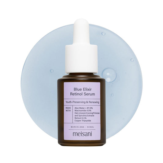 Meisani Blue Elixir Retinol Serum - Youth-Preserving & Soothing Serum with Copper Peptides, Niacinamide and Aloe Water | Korean Vegan Skincare | 0.5 fl.oz.