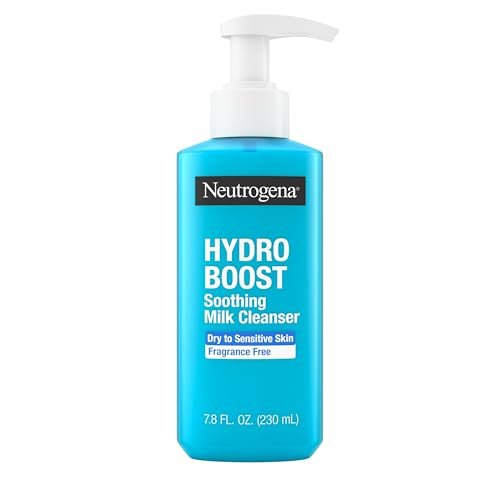 Neutrogena Hydro Boost Face Wash Soothing Milk Cleanser, Fragrance-Free Hydrating Facial Cleanser with Hyaluronic Acid for Sensitive Skin & Makeup Removal, 7.8 oz Avelisse