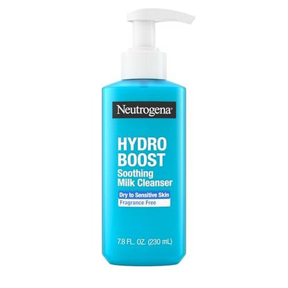 Neutrogena Hydro Boost Face Wash Soothing Milk Cleanser, Fragrance-Free Hydrating Facial Cleanser with Hyaluronic Acid for Sensitive Skin & Makeup Removal, 7.8 oz Avelisse